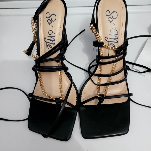 So me boohoo square toe laced up heels - Picture 2 of 4